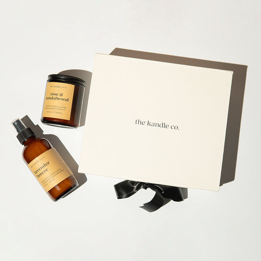 blissful pair: candle & room/linen spray gift set